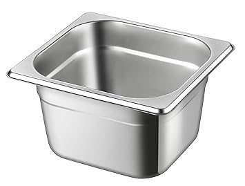Shoppers Hub PNQ SS 1/6 GN PAN (17.6 x 16.3cm) for Ideal Heavy Duty Use in Hotels, Caterings, Buffets, Restaurants and Other Commercial Places (PAN Depth Size: 10.0 cm)