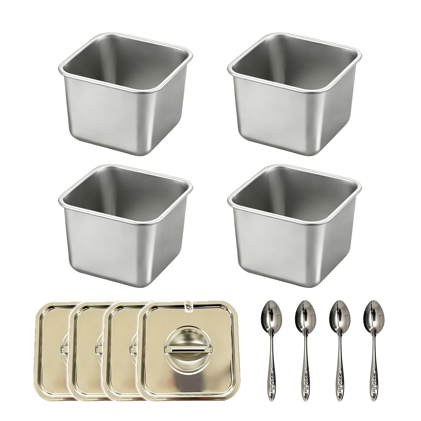 304 Edelstahl Lebensmittelbox Mit Deckel, Stapelbar, Ideal Für Meal Prep, Küche, Kühlschrank Und Vorrat Für Frische Aufbewahrung