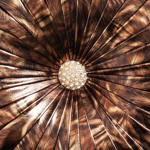 Image of EUCIOR Round Decorative Pillow,Handmade Circle Pillow,Smooth Metallic Leather Round Pillows for Couch Home Decor Bedroom Living Room Bed Sofa