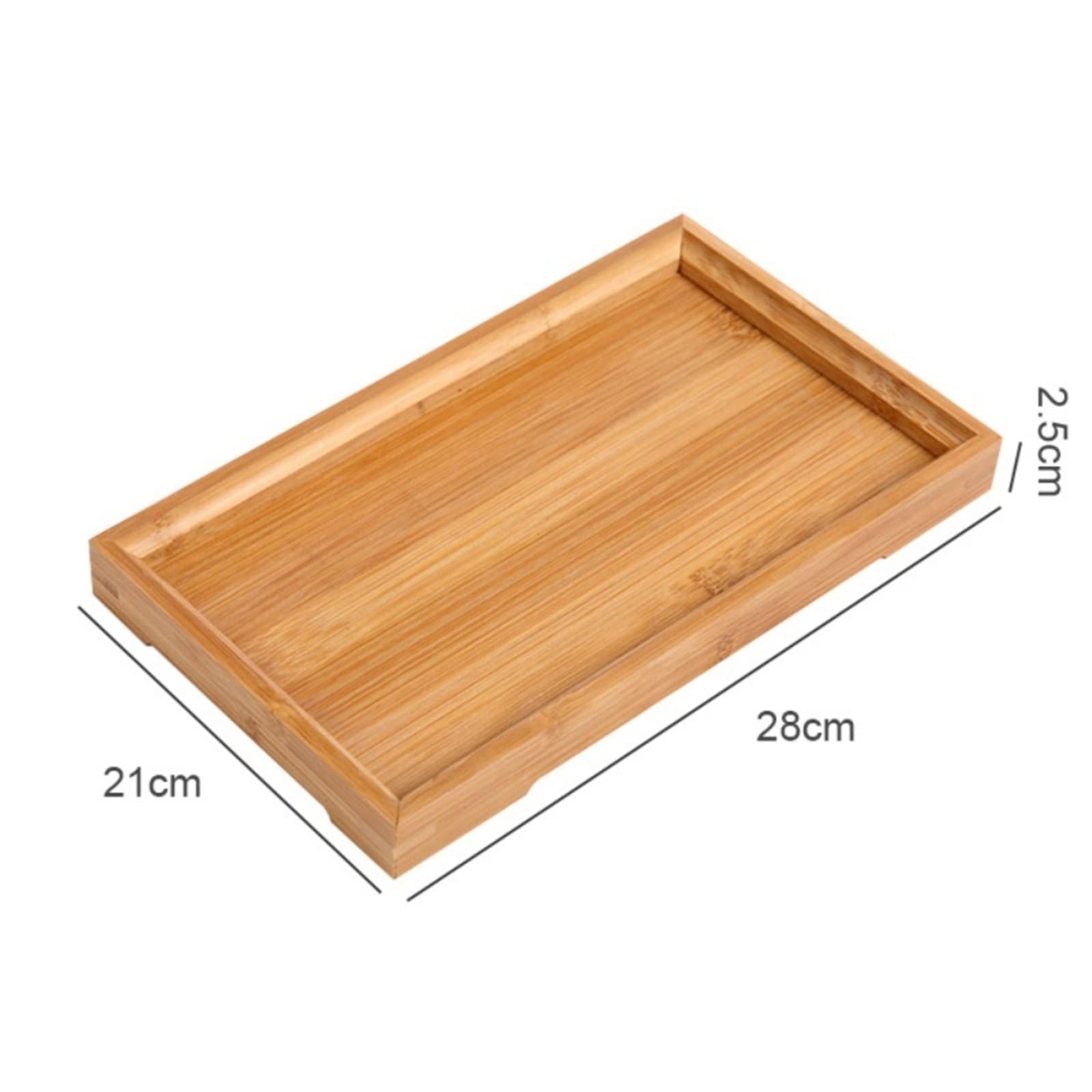 Plateau de service pour petit déjeuner - Pour thé, café et nourriture - 28 x 21 x 2,5 cm