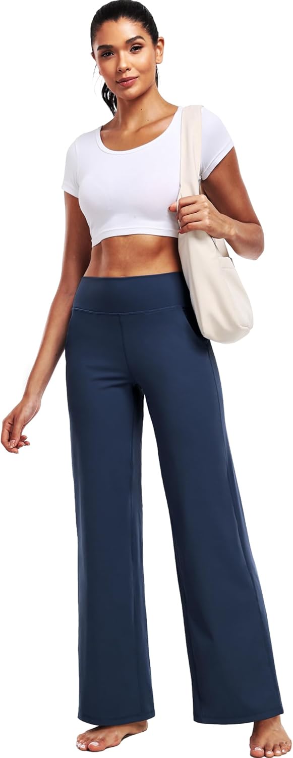 CADMUS Thick Yoga Pants for Women Wide Leg Trousers High Waist Stretch Casual Lounge