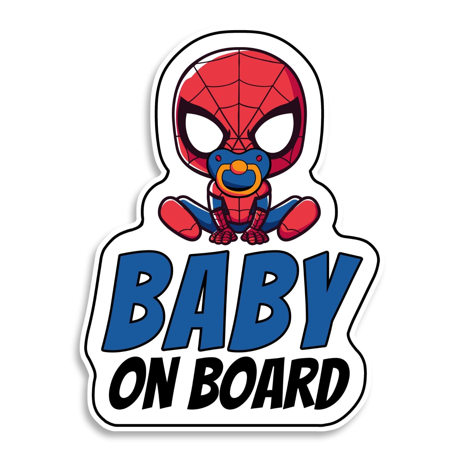 Bratiki Multicolour Baby On Board Sign For Car, Little Superhero, High Visibility Window Sticker Badge, Easy Apply & Remove, Universal Safety Sign