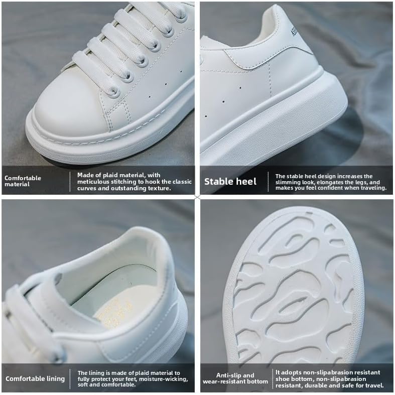 Little White Shoes Women's 2025 Popular Versatile Microfiber Breathable Thick Bottom Increased Hiking Climbing Walking Running Women's Shoes