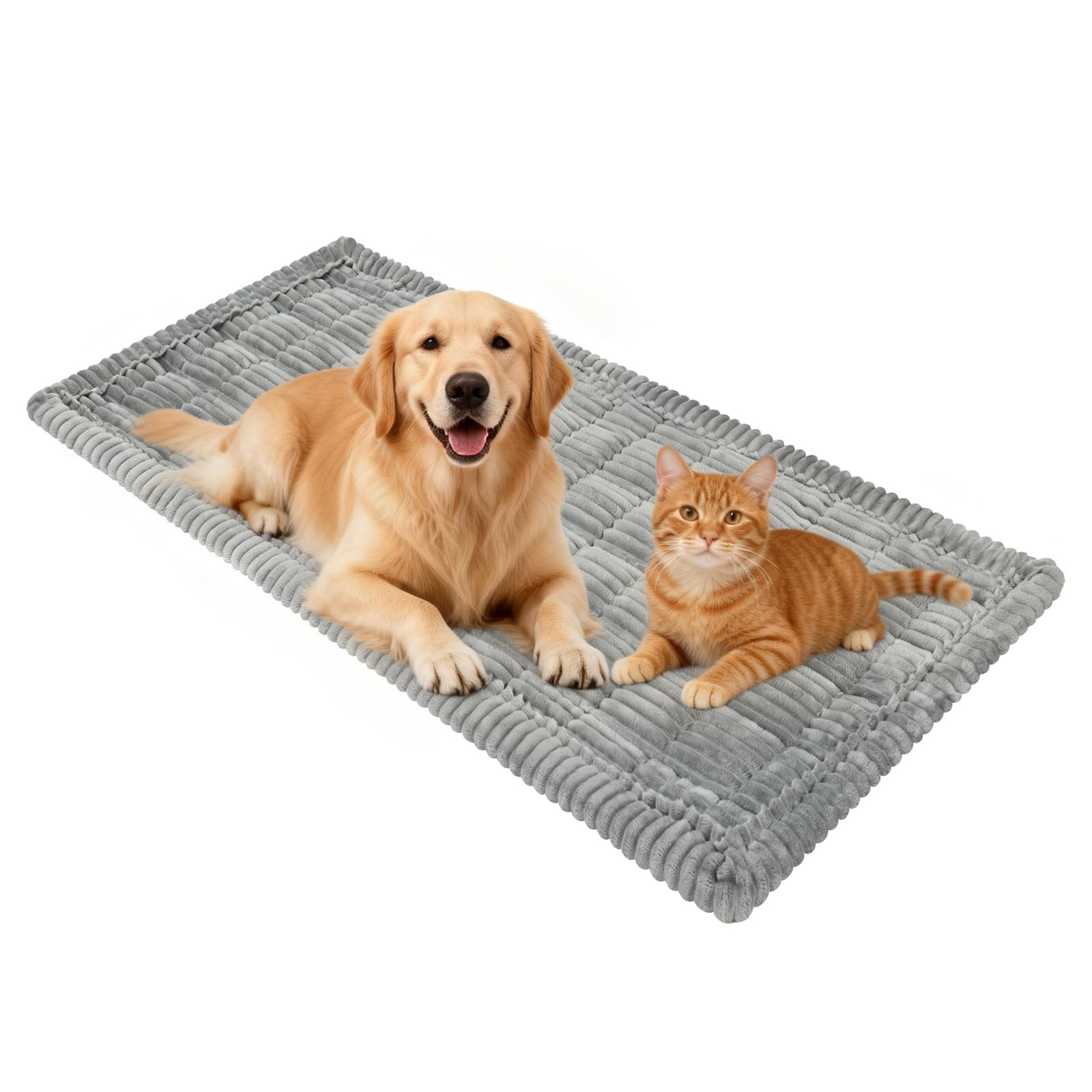 BREEZENEST Non-Slip Heavy Duty Car Dog Mat - Boot & Rear Seat Pet Cushion, Anti-Bite Wear-Resistant Floor Liner, Machine Washable for Vehicle Interiors (grey)