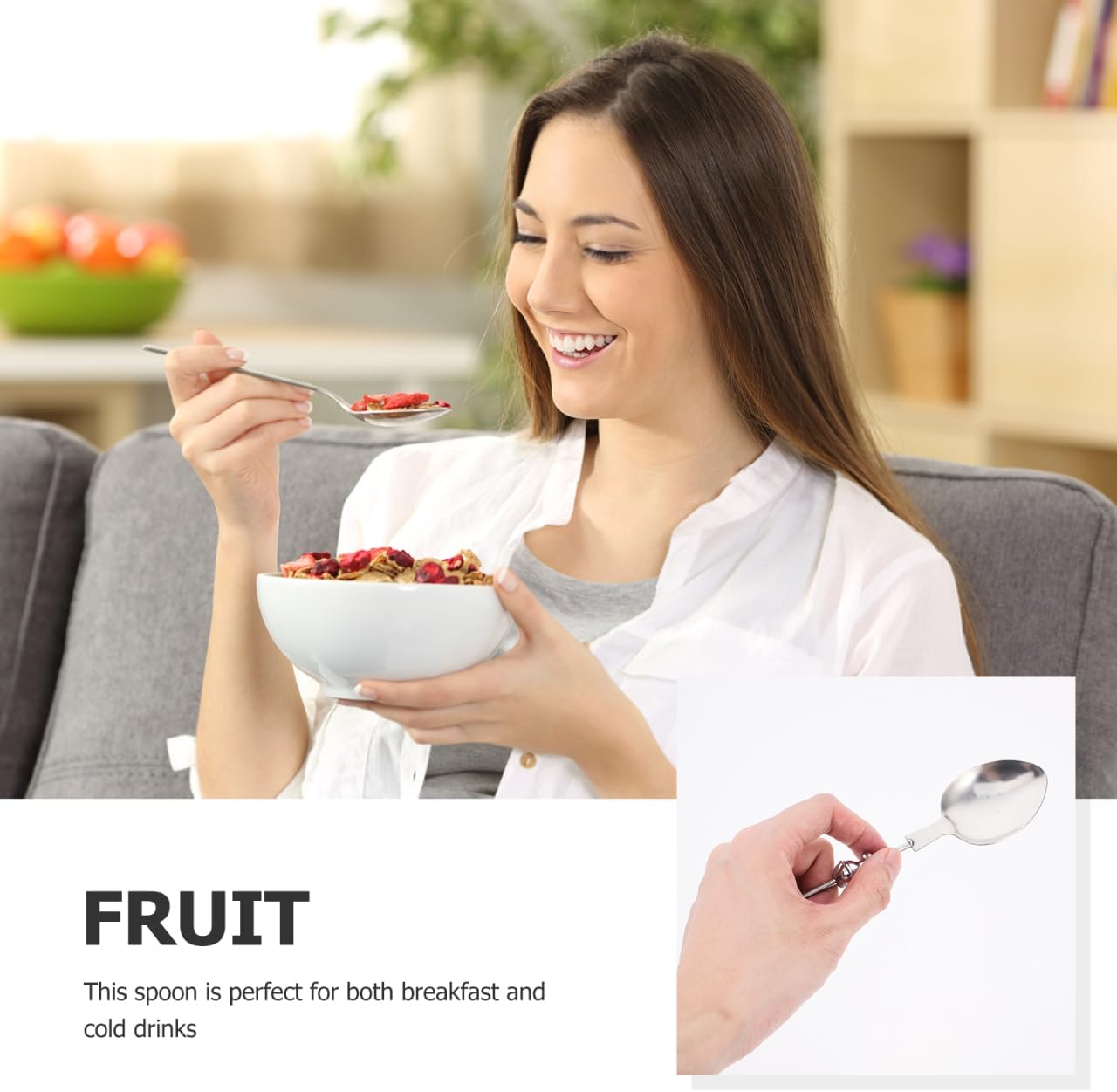 Beadable Spoon 6.38 Inch Stainless Steel Tea Spoon Multipurpose Household Tableware for Coffee Ice Cream Desserts Mixing and Serving 5-Pack