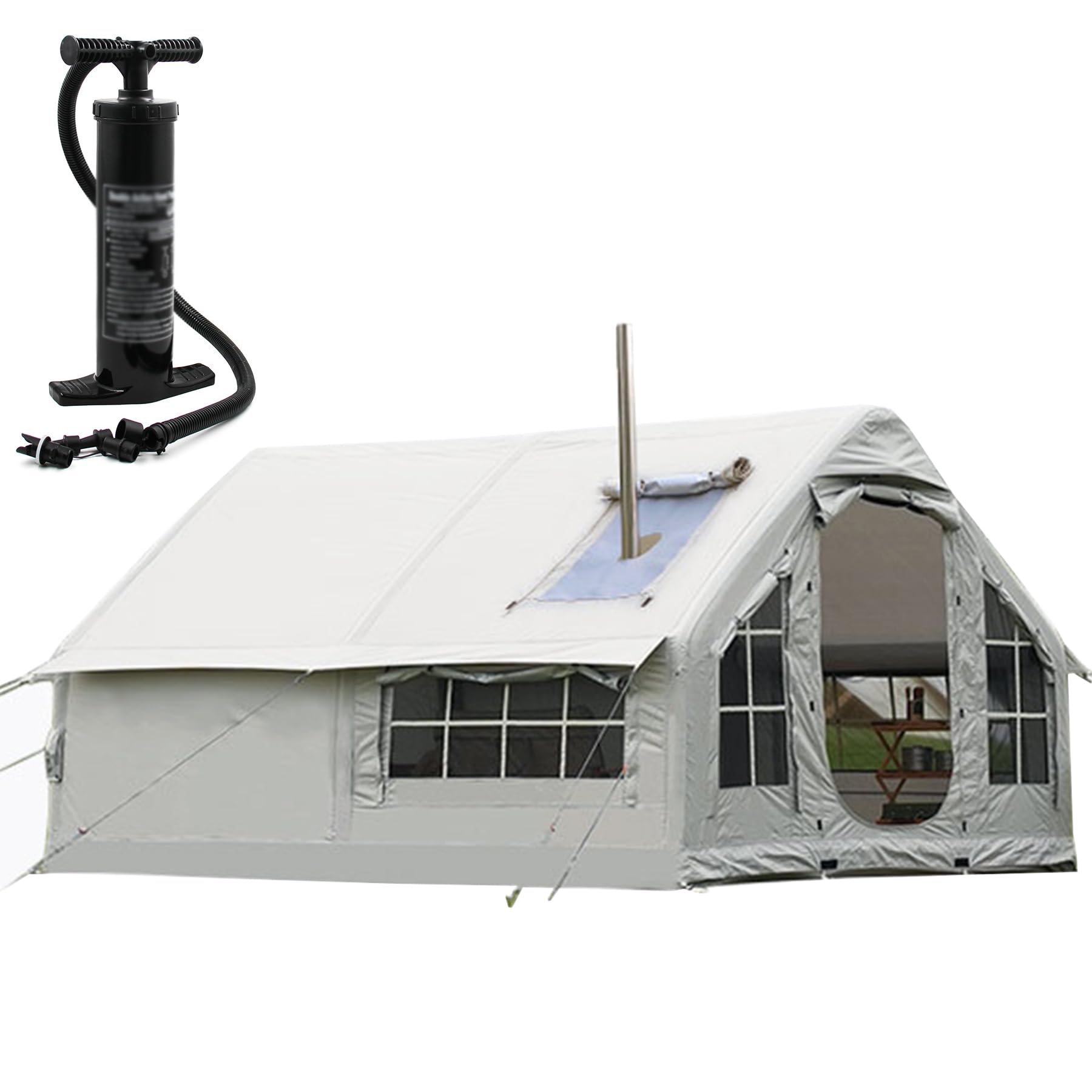 Miuxe Inflatable Tent House 6 Person Family 4 Season Air Tents for Camping, Outdoor Big Inflatable Tent with Pump Easy Setup Large Blow Up Tents, Glamping Tents Large Vestibule