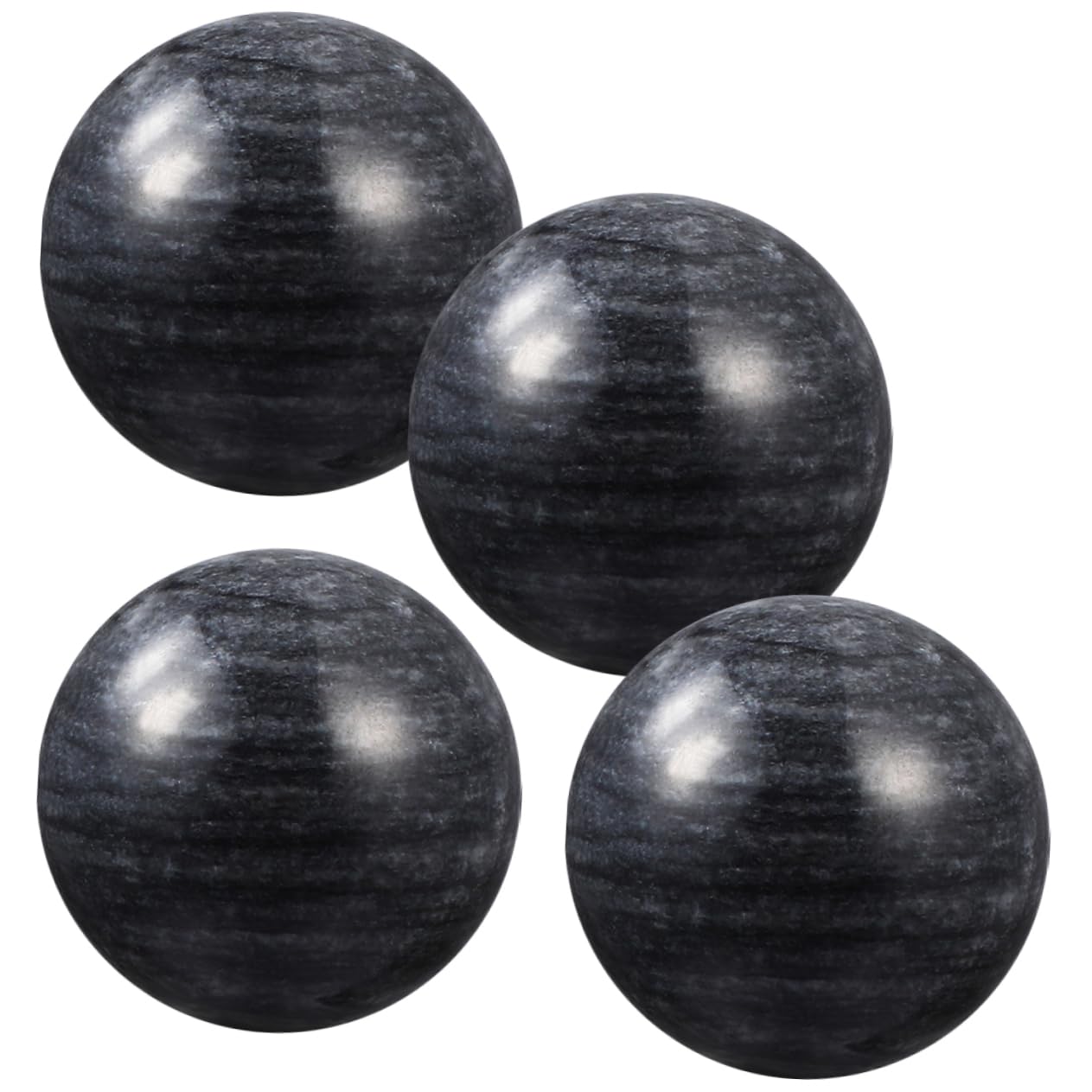 Healeved 4 Sätze Den Ball Drehen Bälle Für Yoga-bälle Doppelmassage Übungsbälle Wasserbälle Silberne Kugeln Erdnuss-massagerolle Sensorische Bälle Stein Black 4 Stücke * 4