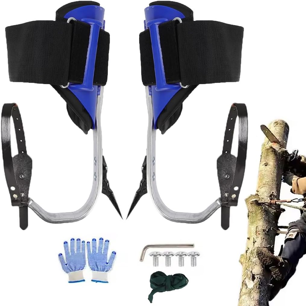 Tree Climbing Spikes, Alloy Steel Tree Climbing Gear with Non-Slip Pedal & Straps, Arborist Equipment for Gardening, Climbers, Tree Work, Fruit Picking