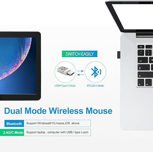 Miniatura 3 de Mouse Bluetooth para MacBook Pro, MacBook Air, portátil, iMaciPad, mouse inalámbrico para MacBook Pro, MacBook AiriMacportátilnotebookPC