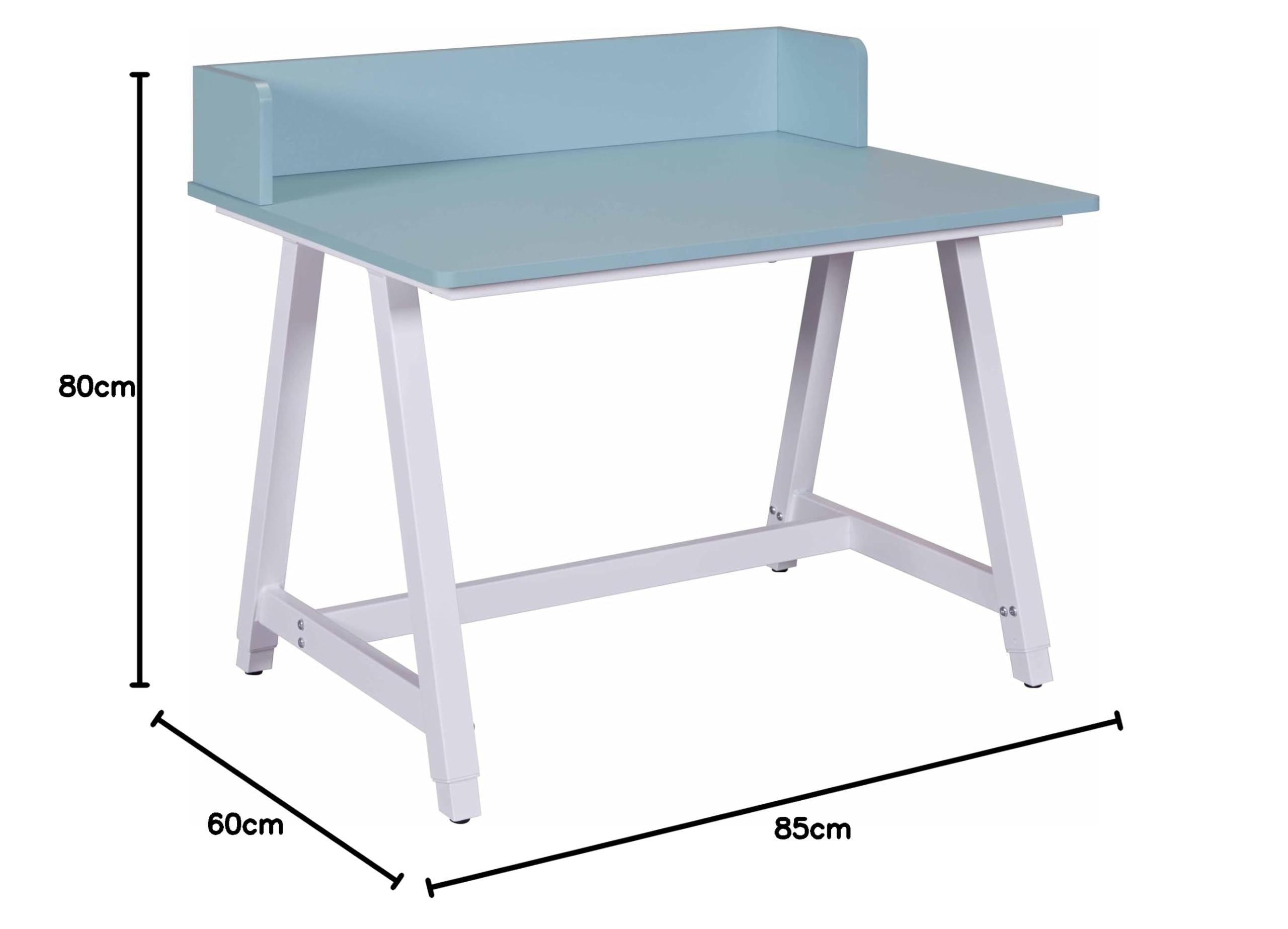 Inter Link - Escritorio Infantil - Escritorio Ajustable en Altura - para niños - con Accesorio - Mesa Estable - Habitación Infantil - Ergonómico - Mesa de Estudio y Trabajo - Blanco/Azul - Emmelie