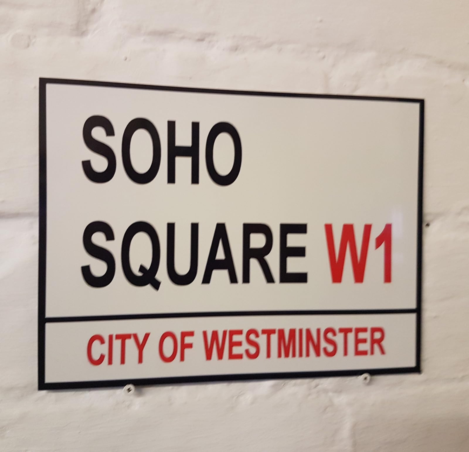 Yelacecca Tin Sign A38357 London Street Sign Soho Square W1 Metal Aluminium Sign Street Sign 8X12 Inches