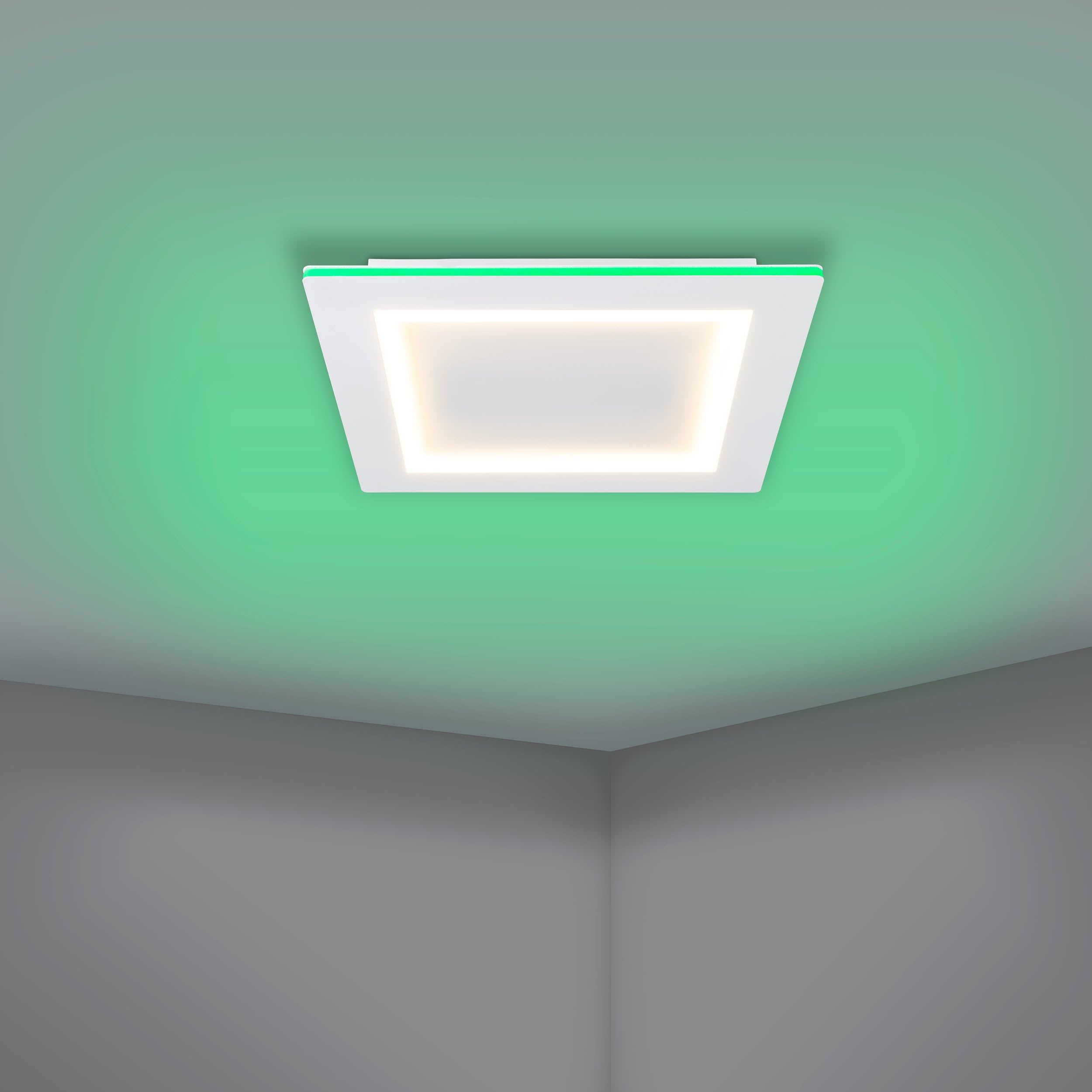 EGLO connect.z Smart Home plafoniera LED Padrogiano-Z, ZigBee, app | e controllo vocale Alexa, colore della luce regolabile (bianco caldo – freddo), RGB, plafoniera in metallo bianco, 45x45 cm