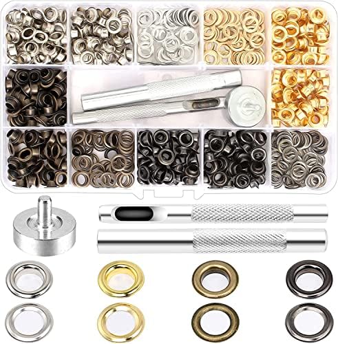 400 Eyelets Kit for Tarps 5 mm Metal Eyelets Washer Mounting Tool...