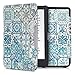 Produktbild kwmobile Hülle kompatibel mit Tolino Shine 3 - Kunstleder eReader Schutzhülle Cover Case - Marokkanische Fliesen Uni Blau Grau Weiß