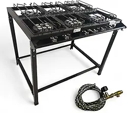 Fogão Industrial Completo 6 Bocas Alta Pressão – Mangueira, Registro e Estrutura Reforçada