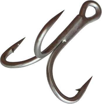 Treble Hooks 4X Strong Triple Grip, High Carbon Steel Barbed Fishing Hooks Strong Sharp Strength Big Game Fishhooks Tackle Hooks Pack of 10 #3/0