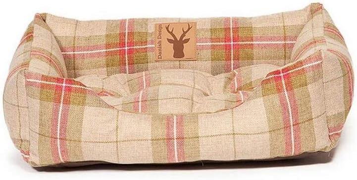 Danish Design Newton Moss Orange Brown Check Machine Washable Dog/Puppy Snuggle Bed 18 Inch