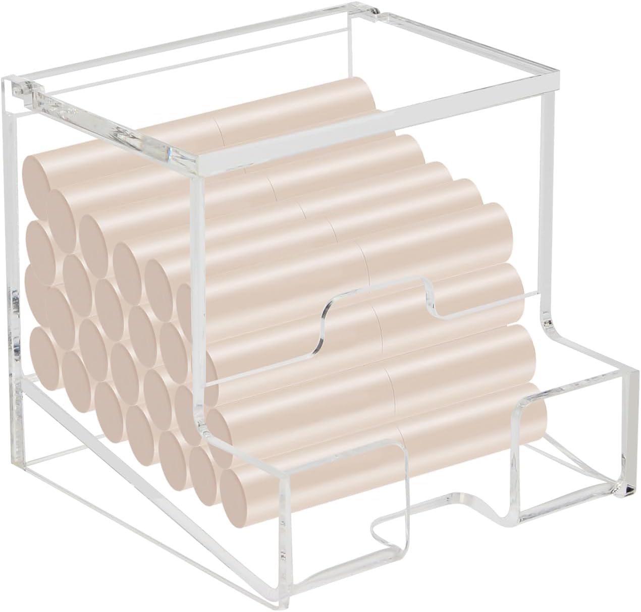 1 Pack Clear Acrylic Lip Balm Dispenser with Hinged Lid