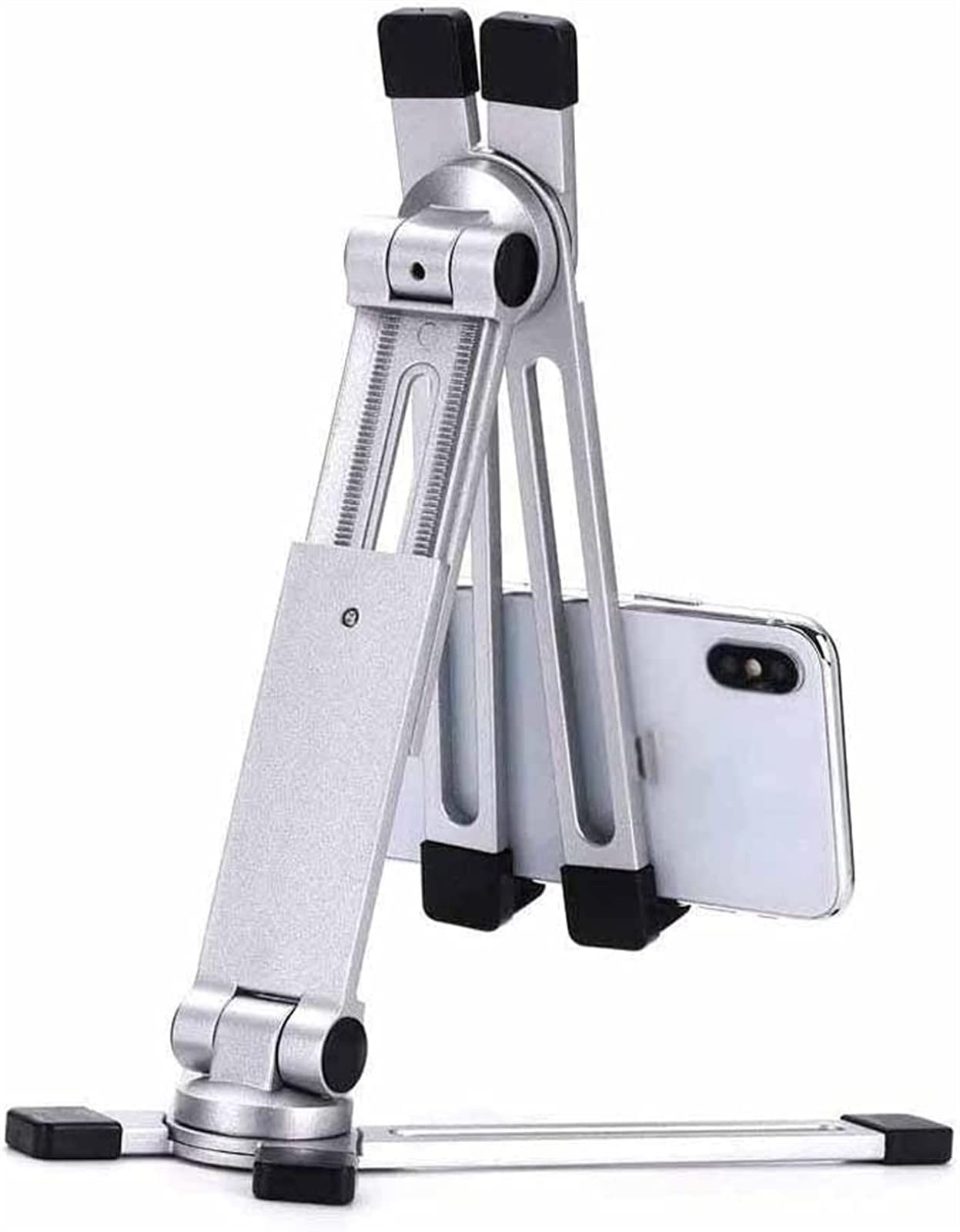Stojak na tablet z aluminium, regulowany kąt/wysokość, składany uchwyt, telefon komórkowy, książki, zestaw głośnomówiący