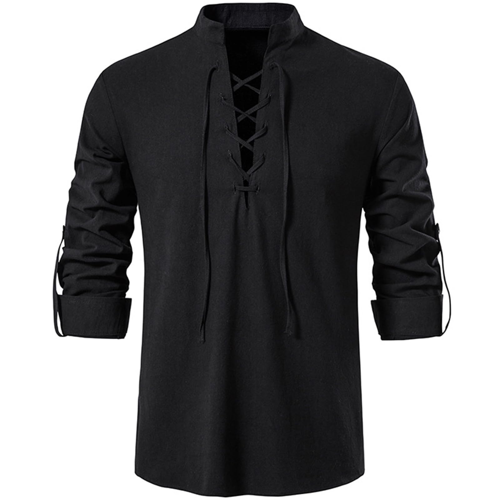 Leinenhemd Herren Langarm Mittelalter Hemd Ghillie Kilt Shirt