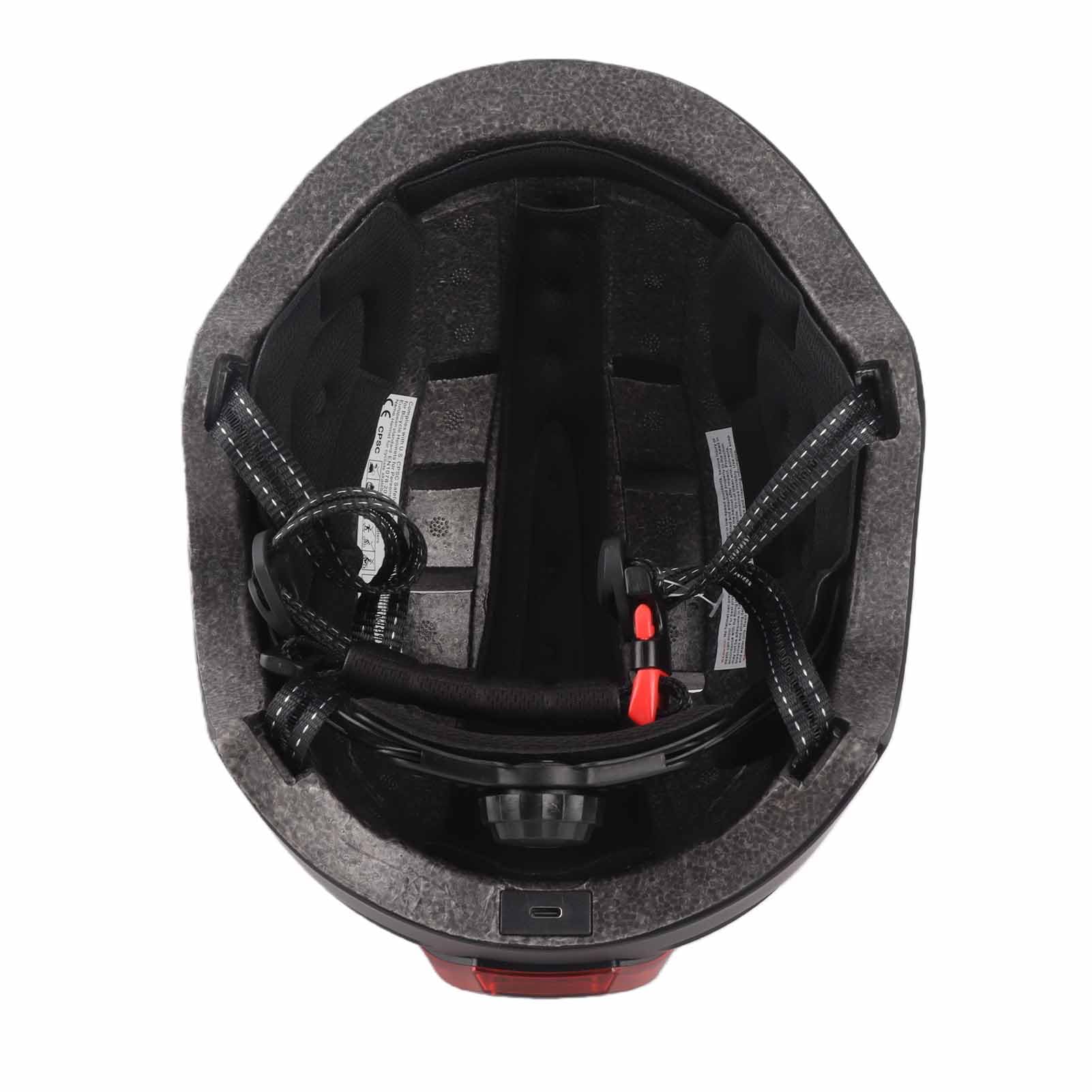 Dilwe LED-Licht-Fahrradhelm, PC-EPS-Fahrradhelm mit Wiederaufladbarem USB-Frontscheinwerfer und 3-Modus-Rücklicht, Verstellbar, M 54 Bis 57 cm, L 58 Bis 61 cm, für Radfahren, Skateboarden