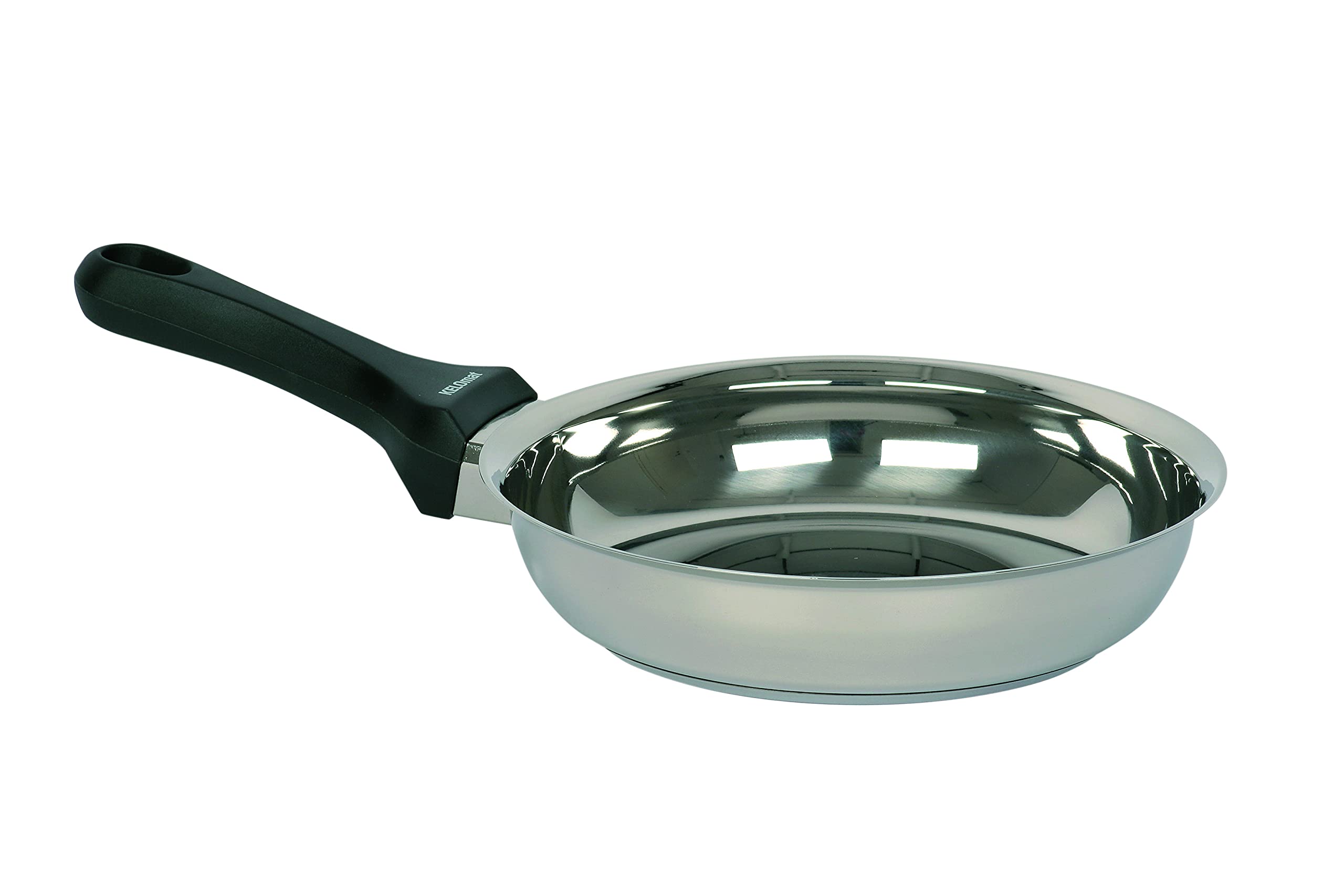 Kelomat, 1816-351, Bratpfanne GRILLMEISTER, rund, Durchmesser 28 cm, Schmorpfanne, Edelstahl, Deckel OPTIONAL erhältlich