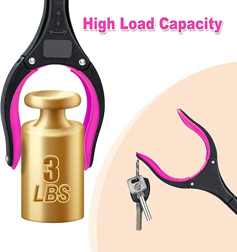 Miniatura 3 de Herramienta de alcance de agarre, barra de recogida plegable extra larga de 32 pulgadas con fuerte agarre magnético, mandíbula antideslizante