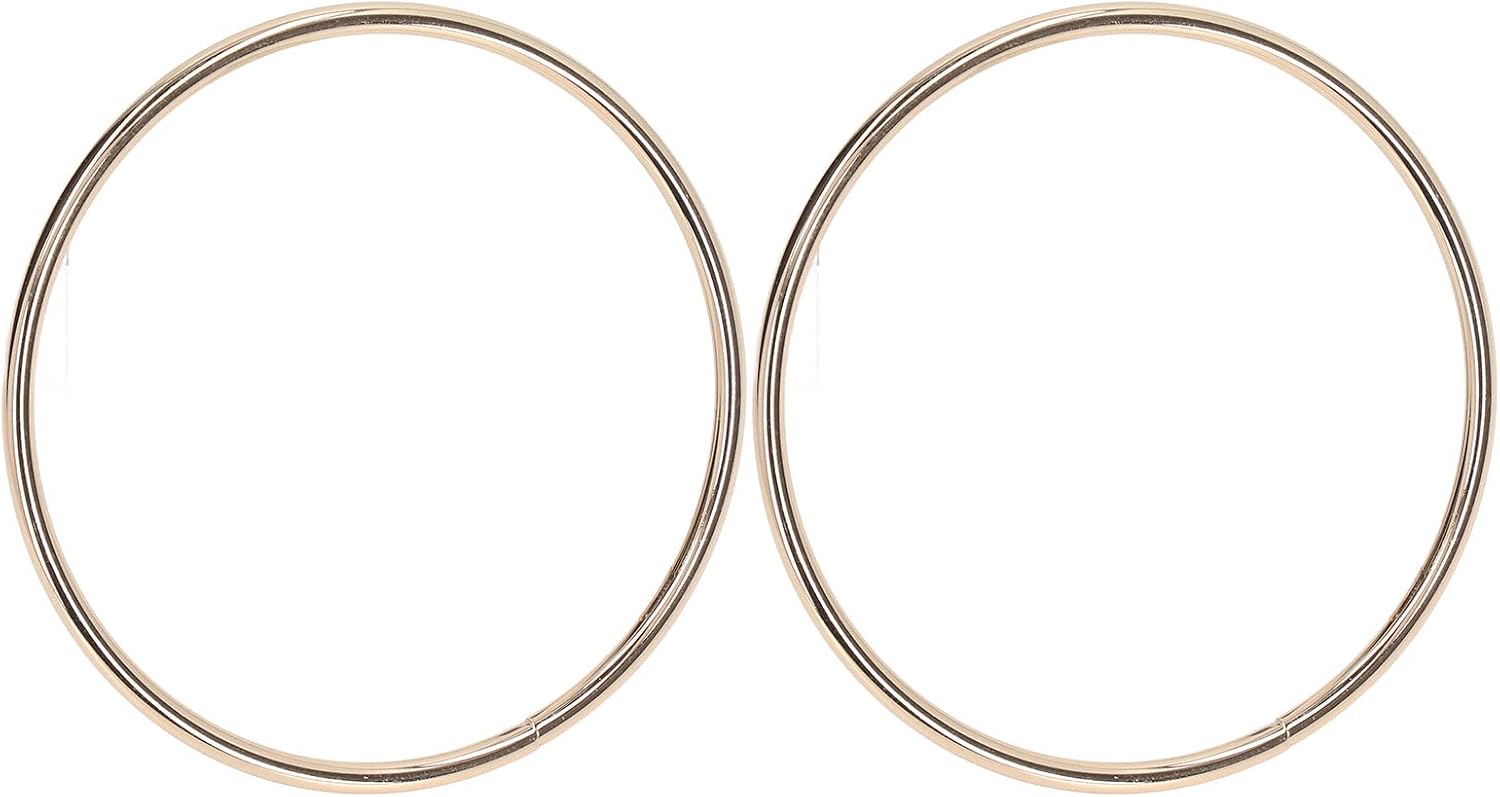 Purse Handle, 2 Round Metal Handles Handbag Ring Buckle Bag Handle Hardware Wire for Luggage Hardware Accessories(Light Gold)