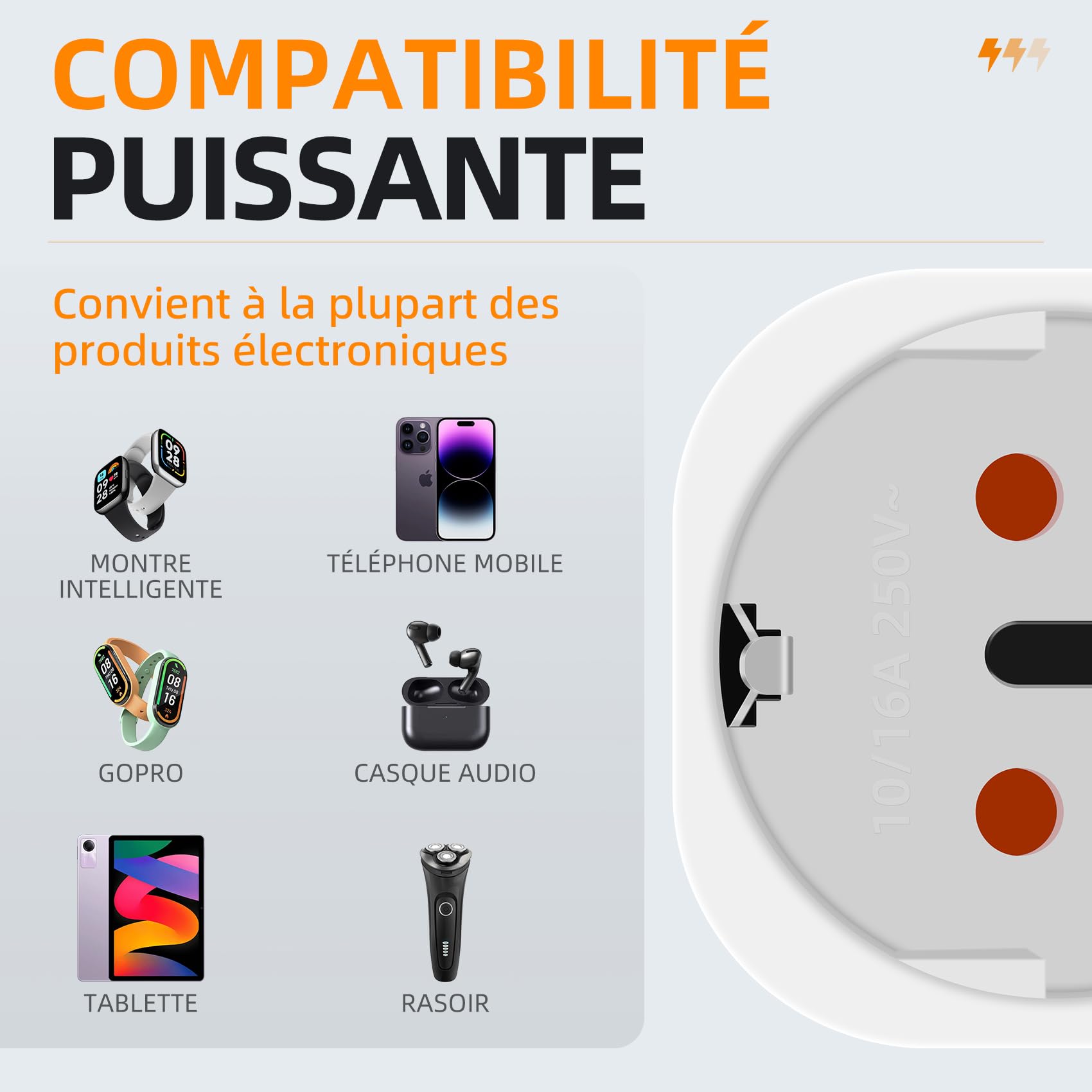 Lot de 2 Adaptateur Prise de Voyage Adaptateur Royaume-Uni France Prise, Adaptateur Type g, Adaptateur de Prise Angleterre pour UE vers Angleterre/Écosse/Irlande/Dubaï/Maldives