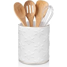 Potchen Snowflake Utensil Holder Ceramic Christmas Kitchen Decoration