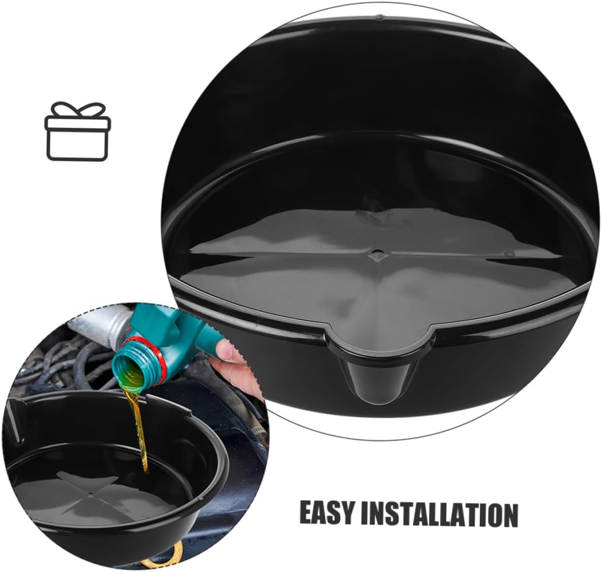 Mobestech 2pcs Durable Oil Catch Pan Versatile Drip Tray for Car Maintenance Spill Prevention Design Easy to Clean Plastic Oil Drain Pan for Auto Changes