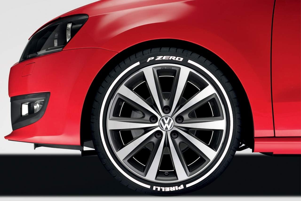 LK Performance Genuine Bright White Rubber Raised Lines Tyre Sticker Decal Vinyl Letters