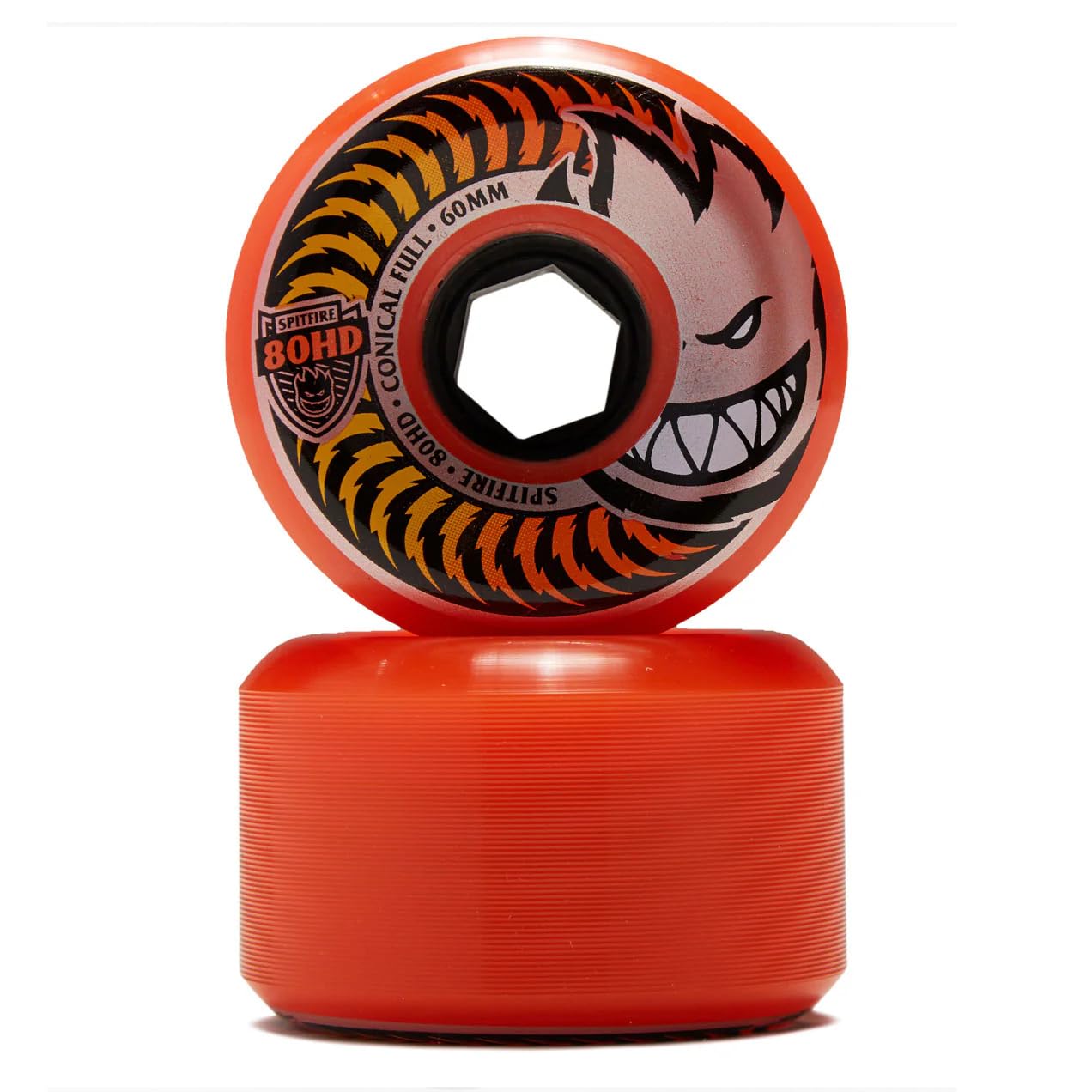 Spitfire Skateboard Wheels 60mm 80HD Fade Orange Conical Full