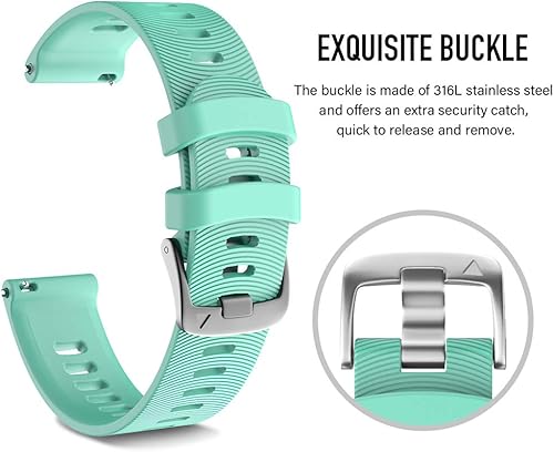 Miniatura 23 de NotoCity for Garmin Forerunner 645 Band, 245 Band, 20mm Replacement Strap Soft Silicone for Vivoactive 3 Negro -,Fucsia,Verde