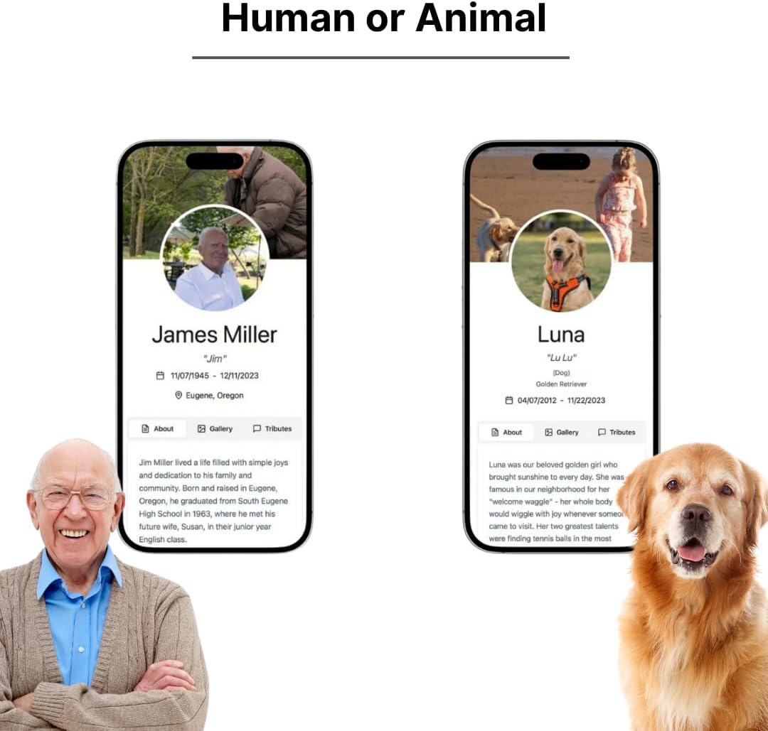 Memorial QR Code Plaque for Headstone | 2x2 Inch Weatherproof Aluminum Grave Marker | Links to a Digital Online Memorial Page for Photos, Videos & Stories (1, 100 Photos and 10 Videos)