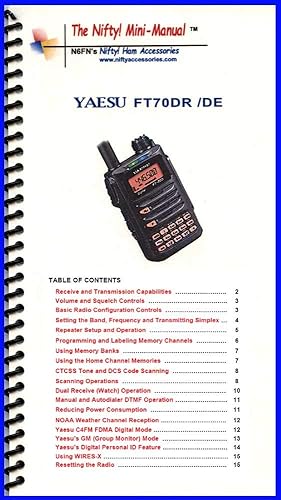 Nifty Accessories Mini-Manual para el Yaesu FT-70DR