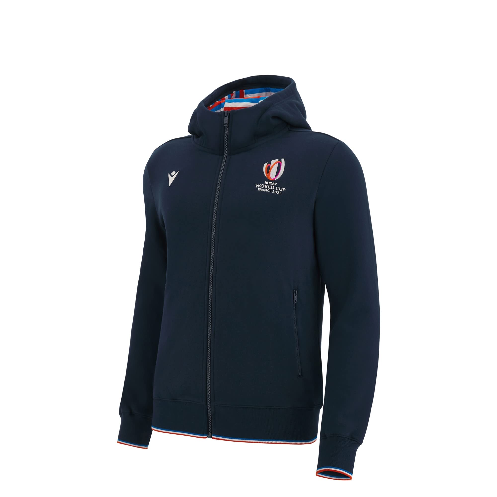 Macron Sudadera con capucha con cremallera infantil Rugby World Cup 2023 oficial