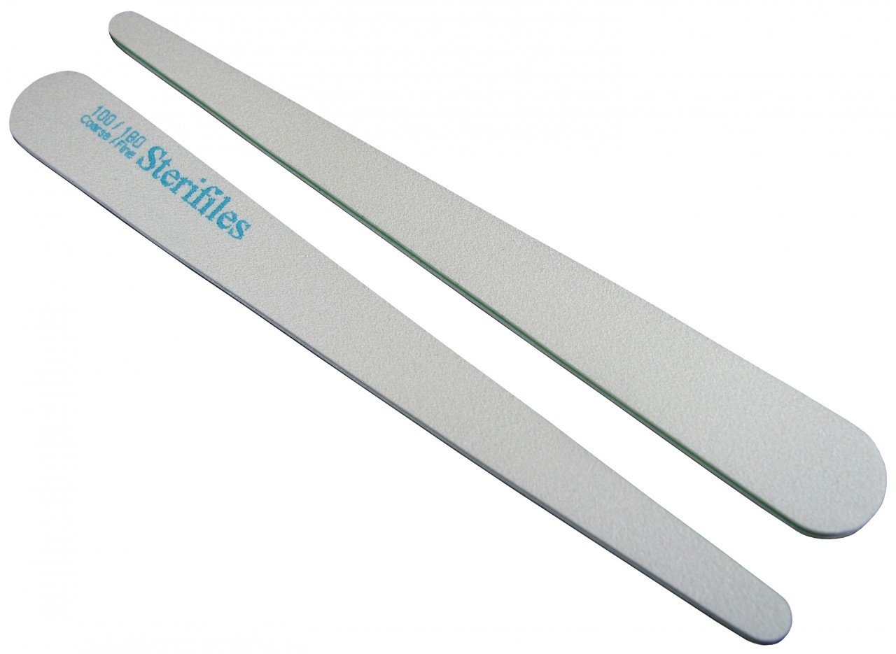 Iridesi Sterifiles 100/180 Lime Center - Tapered Nail File 50 Pack
