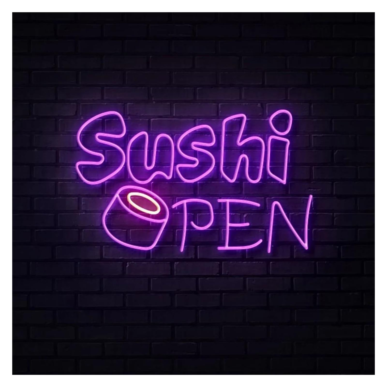SHOUXI Sign Lamp Sushi Open Neon Sign Japanese Restaurant Home Kitchen Decor 50cmx39cm(G)