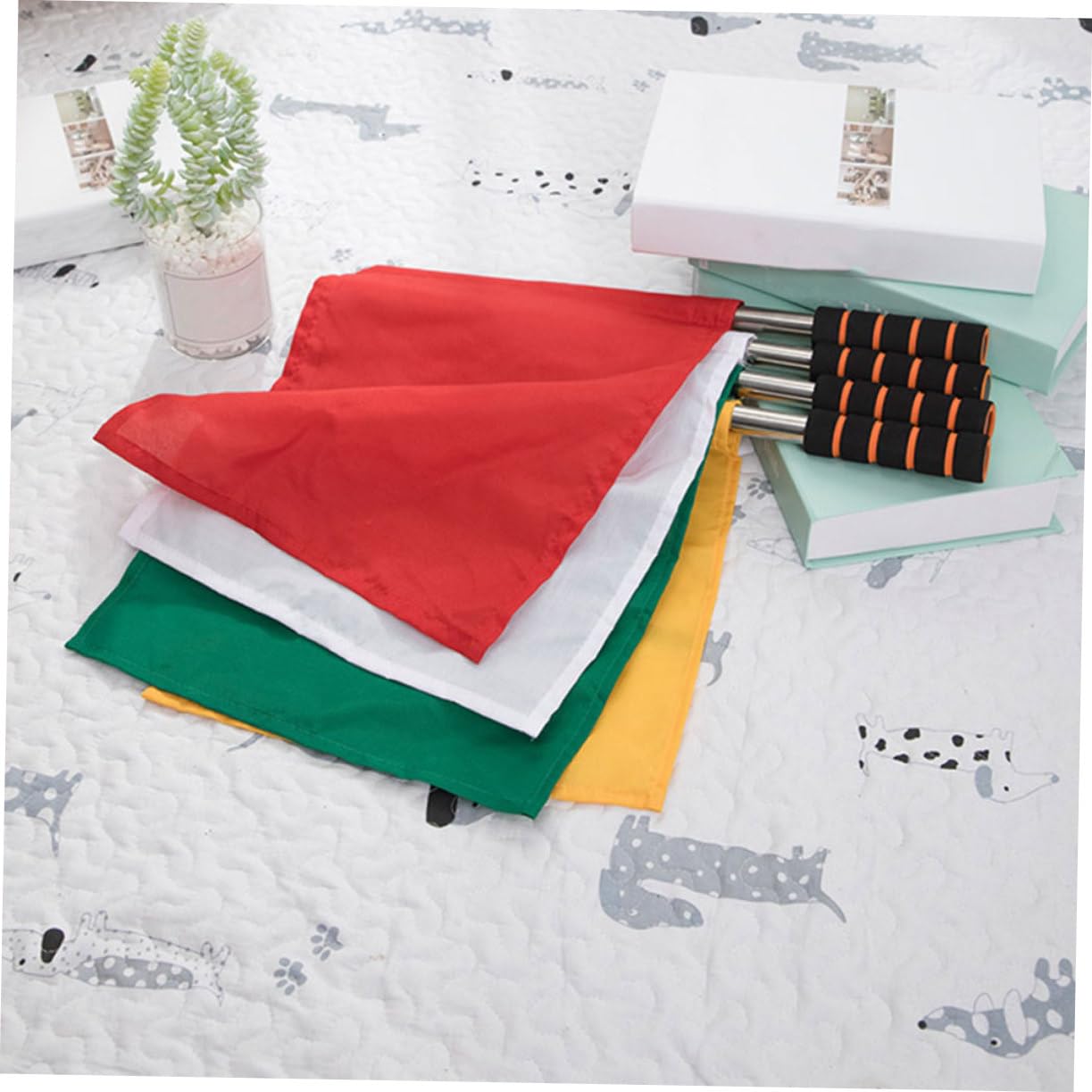 HANABASS 8piezas Banderas De Árbitro De Fútbol Bandera De Árbitro Principal De Señales Manuales Para Partidos De Fútbol Portátiles Para Campo Paquete