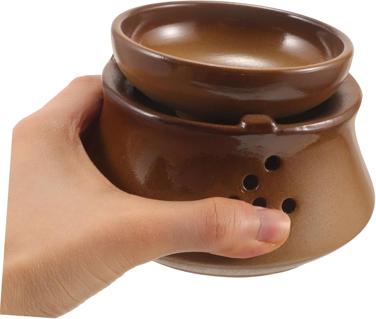 Ciieeo Japanese Coarse Pottery Tea Warmer Cup Rustic Ceramic Tea Heater Home Accessory for