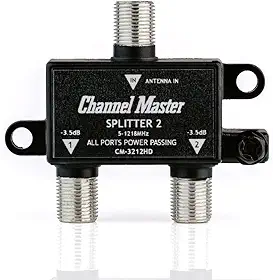 Canal Master CM-3212HD 2-Way Splitter Poder Passando para sinais de TV Antena e Cabo