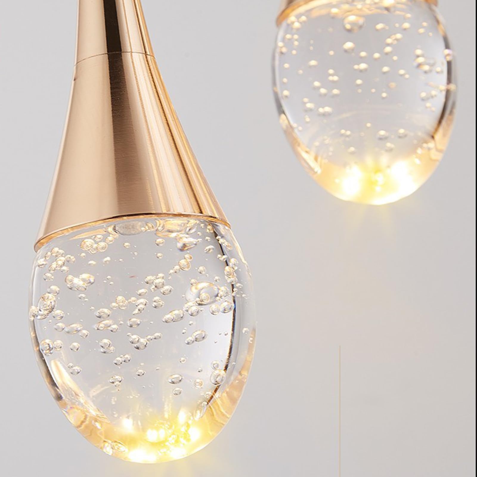 Lampadario a LED Moderno a Forma di Goccia d'Acqua per Villa, Lampada Lunga Duplex, 8 Teste