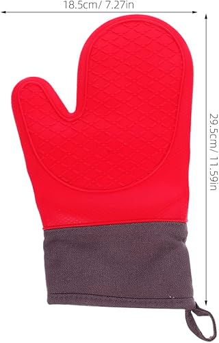 Miniatura 9 de HANABASS 3 guantes resistentes al calor, flexibles e impermeables, para cocina, guantes de horno de silicona para barbacoa, hornear, cocinar, horno,
