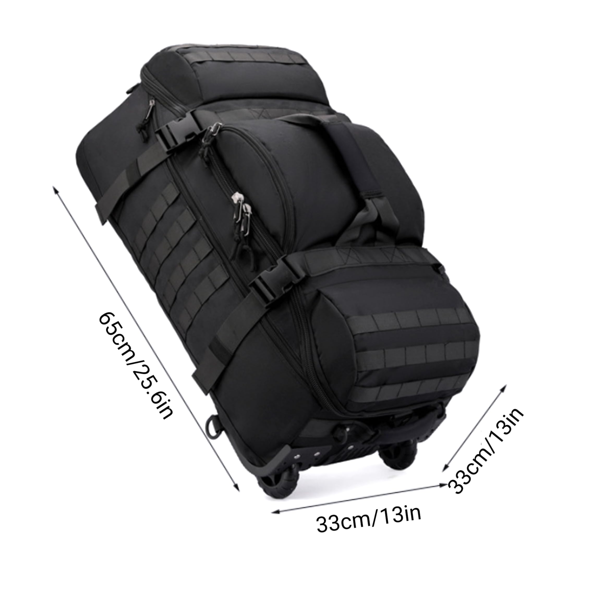 Bolsa de Lona con Ruedas, Bolsa de Lona con Ruedas de 80 L de Gran Capacidad, Equipaje con y múltiples Formas de Transporte para Escalada, Senderismo, Viajes.
