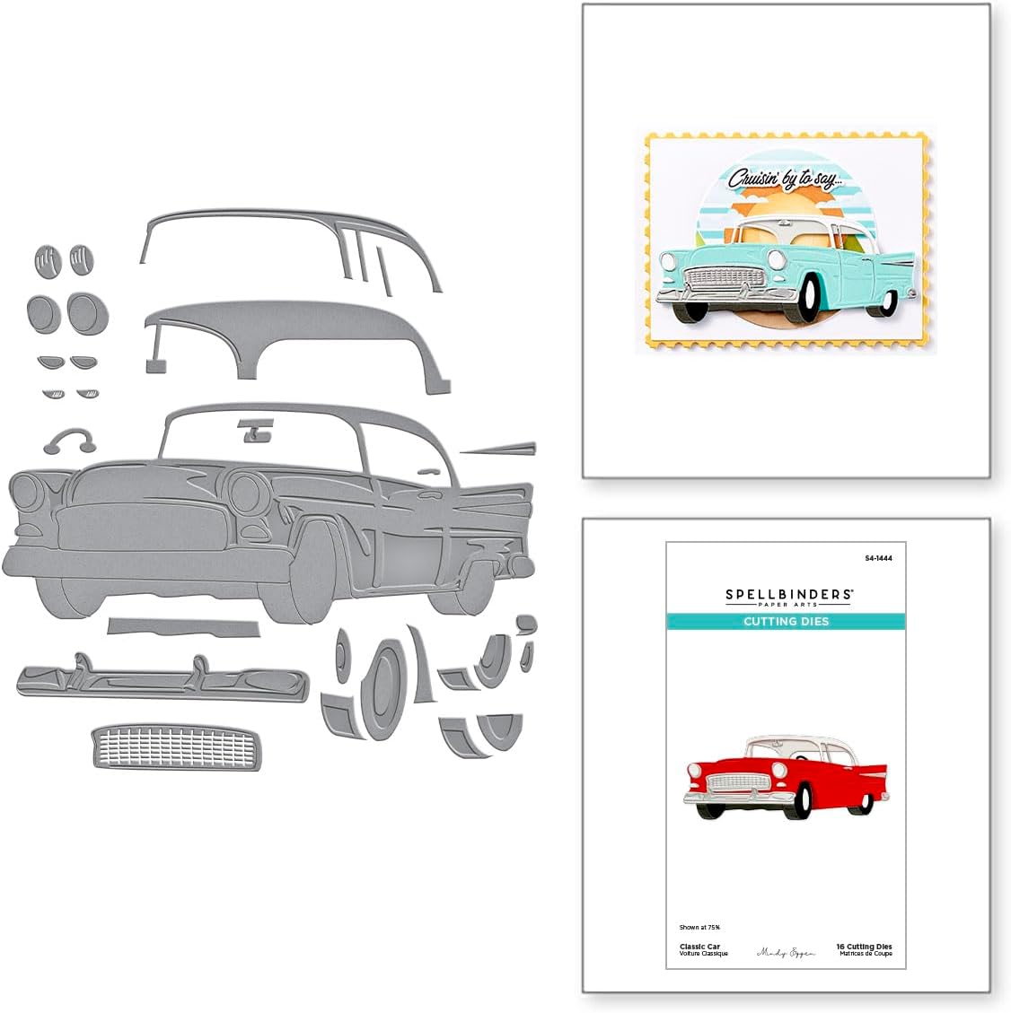 Spellbinders S4-1444 Classic Car Etched Dies from The Classic Road Legends Collection by Mindy Eggen