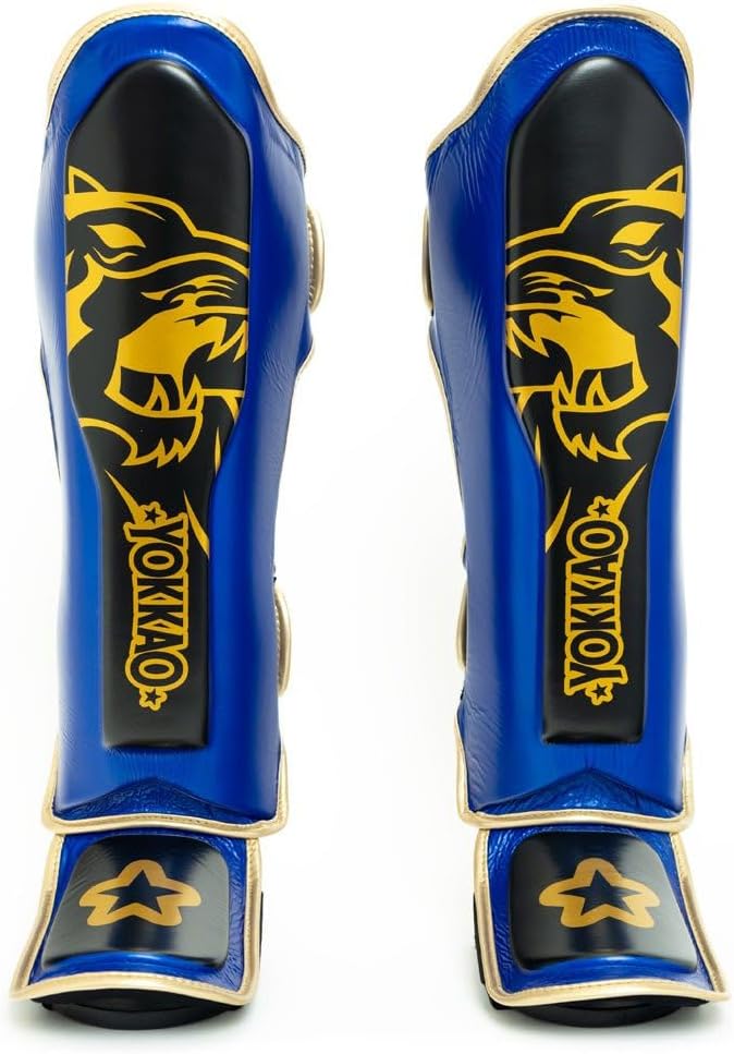 YOKKAO Muay Thai Designer Shin Guards: Superior Protection and Support for Muay Thai, Kickboxing, and MMA - Premium Quality and Stylish Design for All Skill Levels