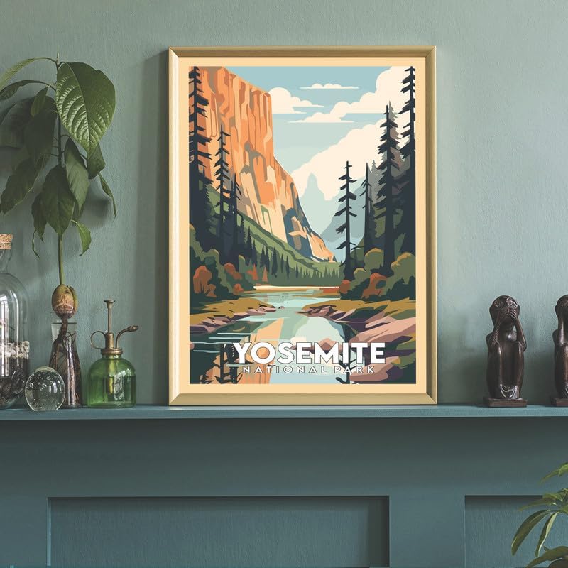 Miniatura 3 de Póster del Parque Nacional Yosemite, arte vintage de viaje, 16 x 20 pulgadas