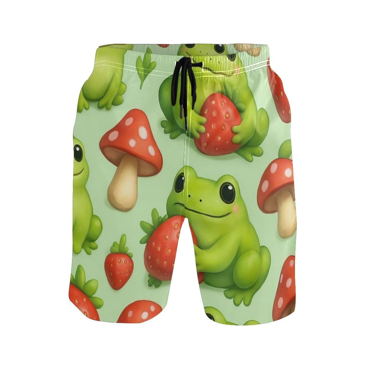 Deportivos Hombres Short Ranitas Lindas Fresas Shorts De Baños con Cintura Elástica Trajes De Baño Swimwearcon Forro De Malla Swimsuit De Hombres para Gimnasio Uso Diario Playa