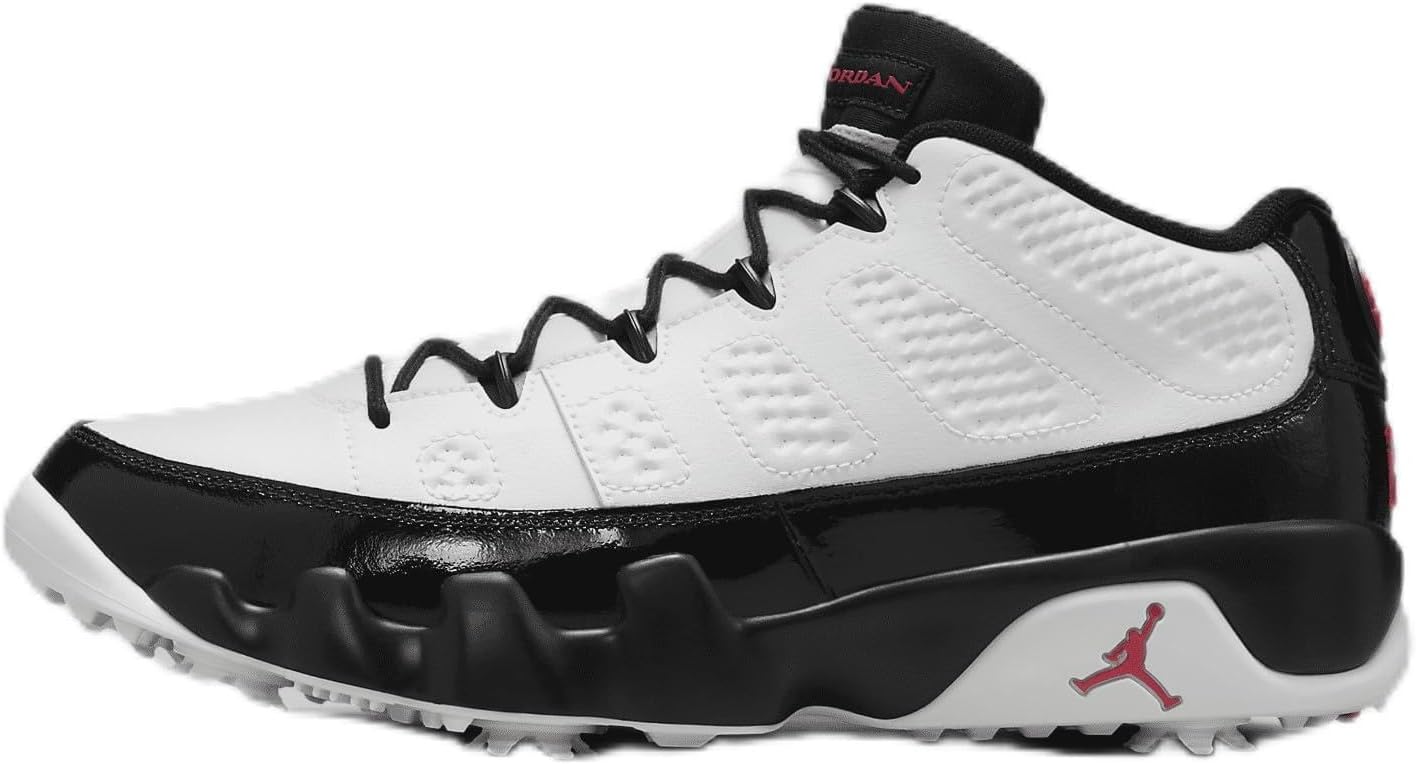 NIKE Air Jordan 9 G Golf Shoes (FJ5934-100, White/Black/True Red) Size 11.5